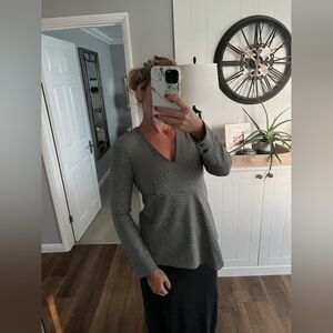 Zara check gingham long sleeve top size small